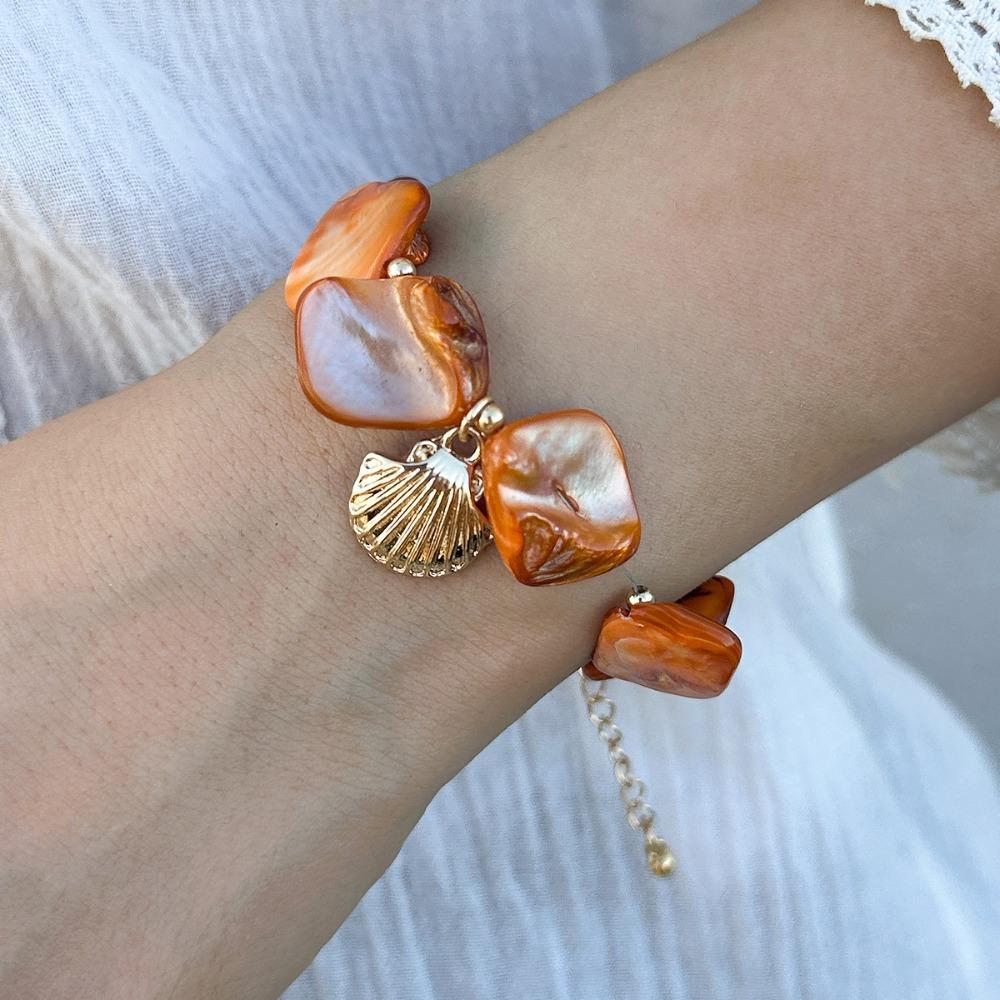 Starfish Beaded Chain Bracelet Colorful Bohemian Geometry Bangle Luxury Pearl Bracelet Party
