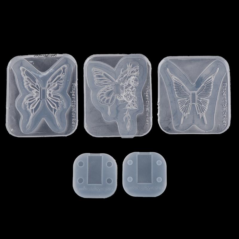 Butterfly Nail Display Stand, DIY Silicone Mold, 3D Carving Stamping Plates, Tip Holder, Practice Stand, False Nails Tips