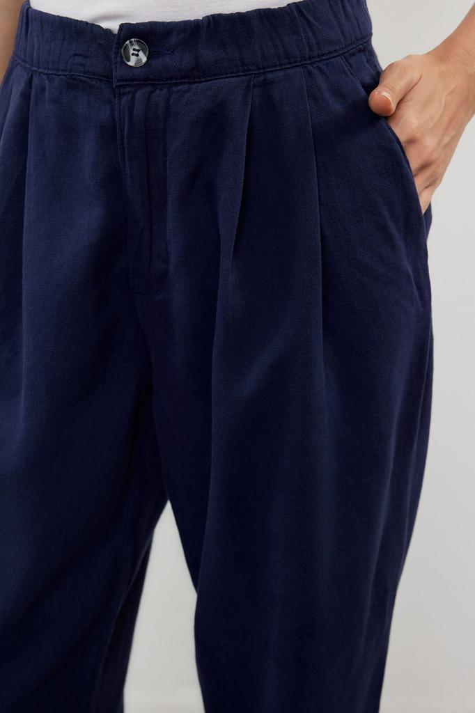 Женские джинсы Темно-синие джинсы-баллоны с высокой талией и эластичной резинкой на талии TWOAW25JE00003