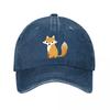 Black Baseball Cap With Fox  New Vintage Washed Cotton Baseball Cap Parent Kids Sun Hats