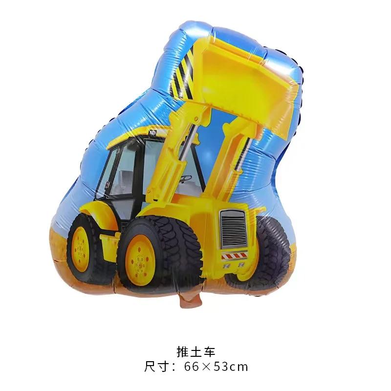 1 шт. Мультяшные воздушные шары в виде машинок, поезд, пожарная машина, танк, инженерная машина, трактор, воздушный шар из алюминиевой фольги, вечеринка по случаю дня рождения, детский праздник, игрушка