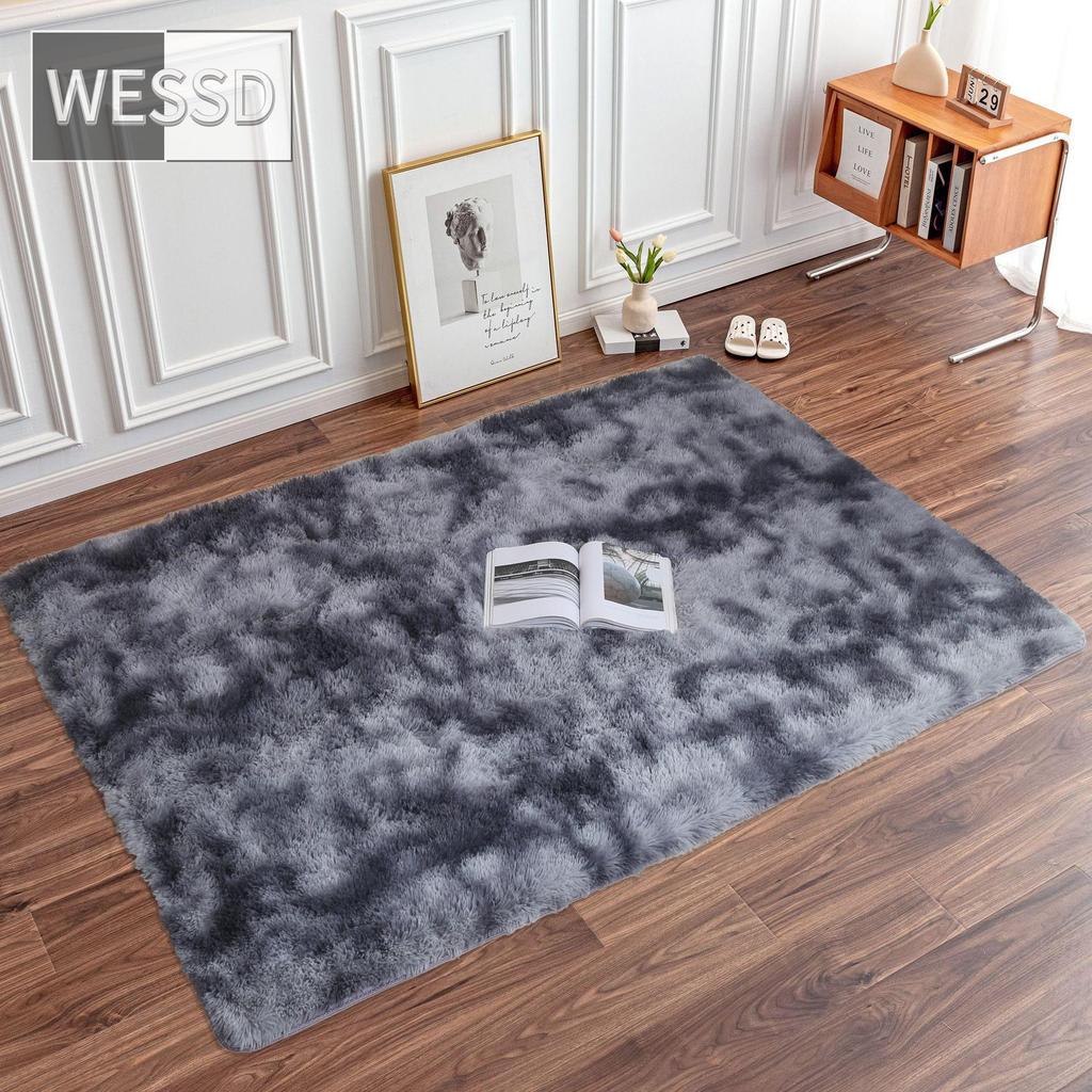 Плюшевый ковер градиентного цвета для спальни, мягкие прямоугольные мохнатые коврики для гостиной, милый пушистый коврик для комнаты для девочек, детский ковер, игровой коврик, украшение комнаты