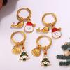 New Europe and America Cross Border Christmas Versatile DIY Pendant Earrings Stainless Steel 18K Gold Plating Atmosphere for