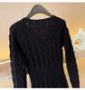 High-End V-Neck French Knitted Midi Fishtail Dress for Autumn/Winter