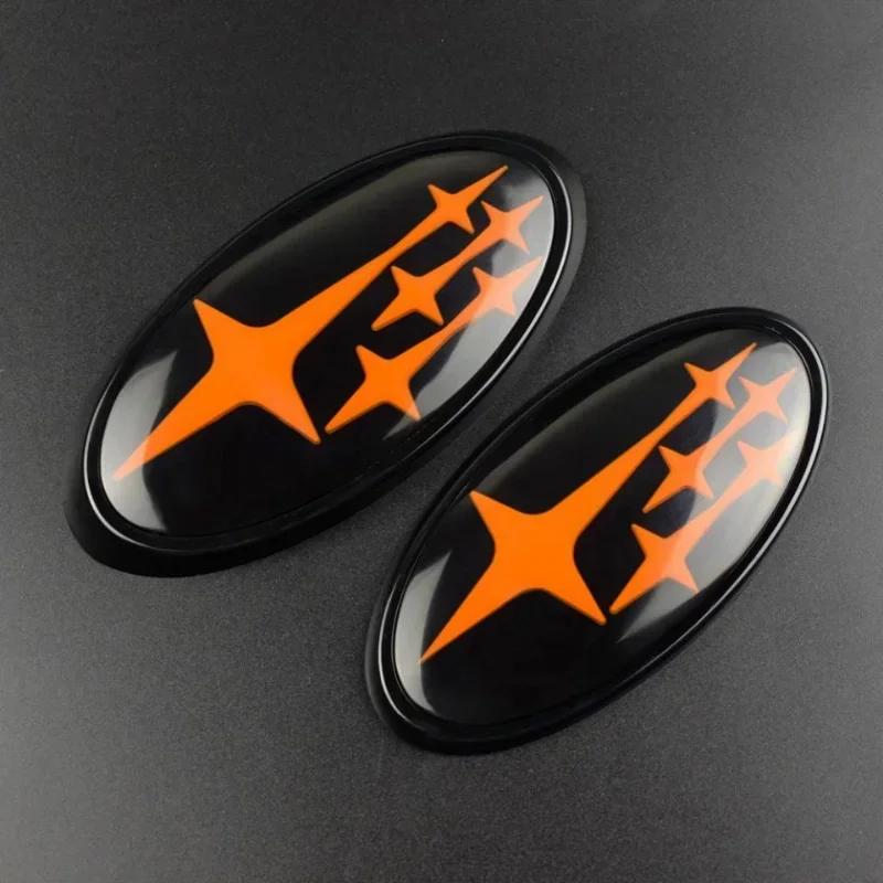 2PCS Acrylic Car Front Logo Rear Badge Emblem Sticker for Subaru XV Outback Impreza BRZ WRX STI Legacy Forester Accessories