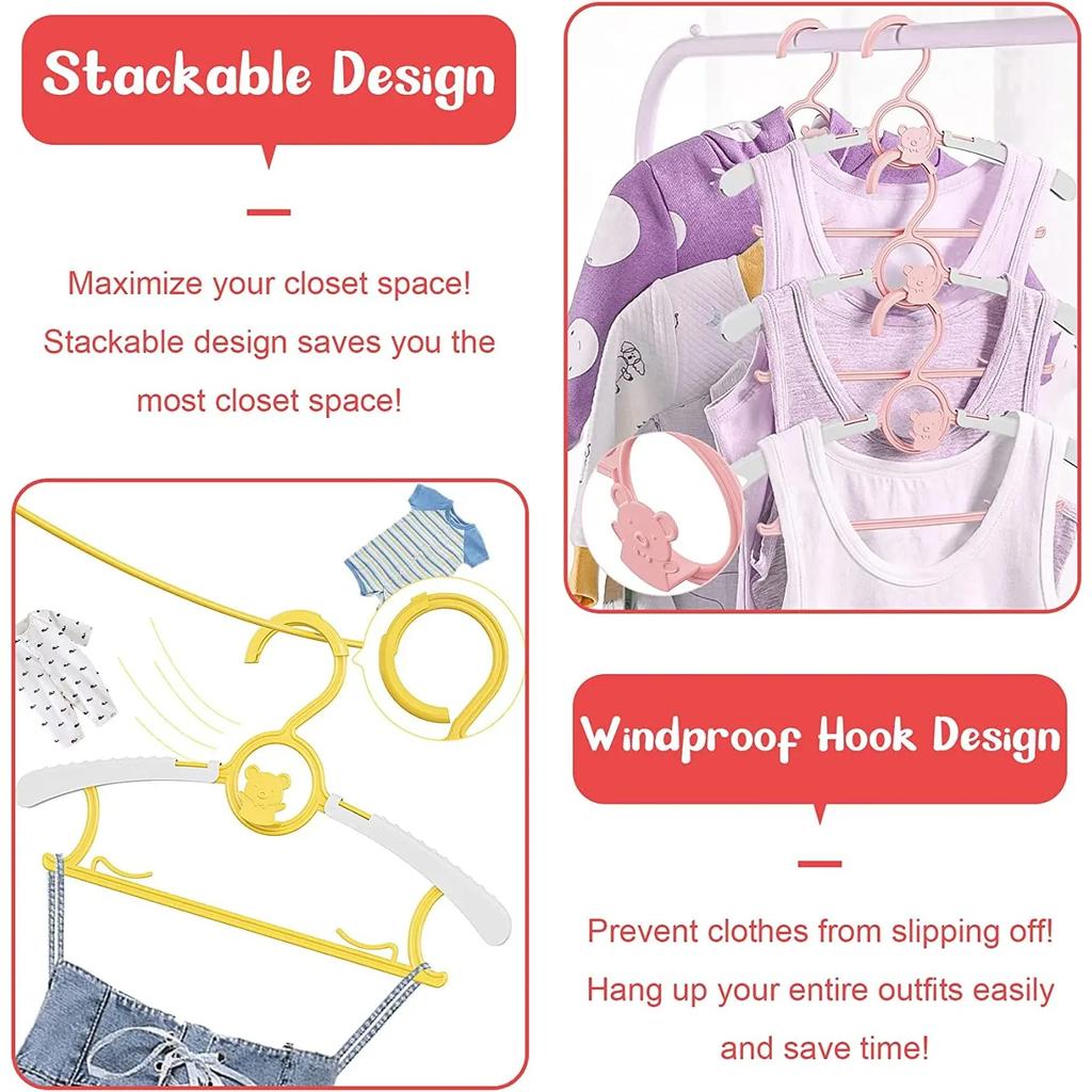 Non-slip Baby Clothes Hanger Adjustable Storage Hangers Cute Kids Clothes Organizer Closet Children Baby Coats Rack