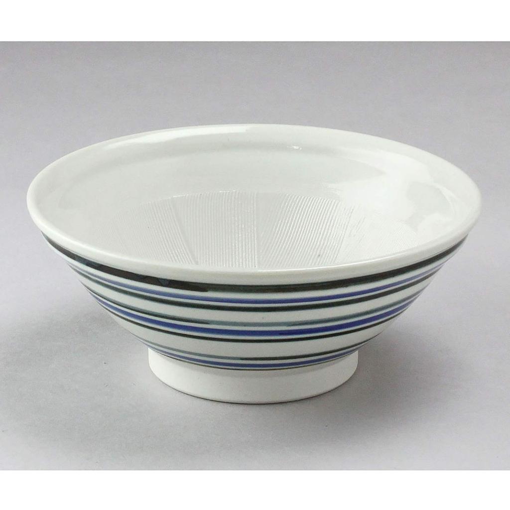 Aito Seisakusho Mortar and Porcelain 7 Sun Mino Dishwasher and Microwave Made In Product Number 288003 "Mizutama" Bowl, (approx. 22cm), Ware, Striped,