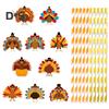 20 Pcs Thanksgiving Straw Easy Install Turkey Shaped Straw Insert Thanksgiving Drink Decorations for Fall Parties