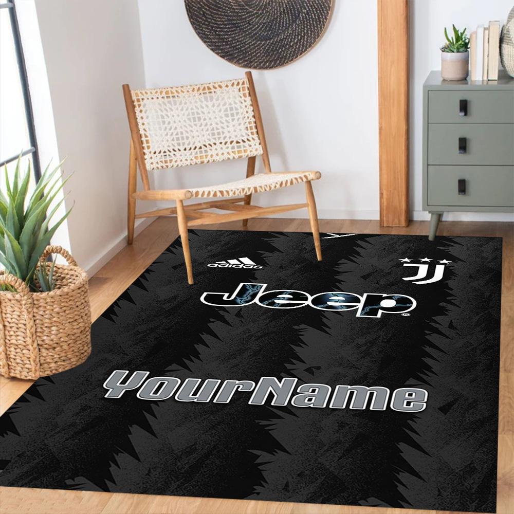 Juventus Customize Your Name Carpet Suitable for Playrooms Living Rooms Dining Room Balcony Antislip Carpet Anime Office Decor Wedding Party Gift