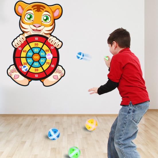 Animal Dart Board for Kids Safe Sticky Ball Indoor Outdoor Fun Coordination Concentration Game Family Party Toy Gift