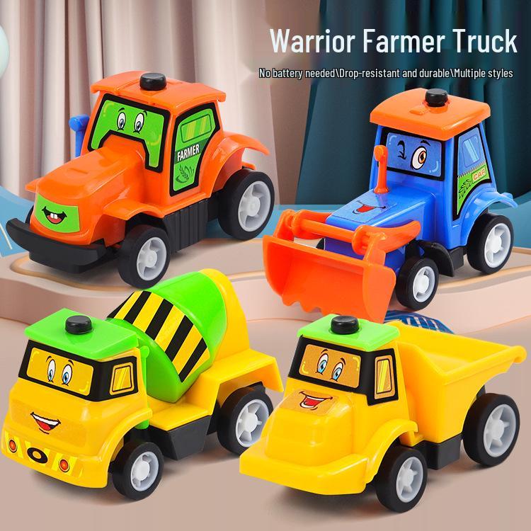 ABS Cartoon Construction Pull-Back Toy Car for Babies and Toddlers