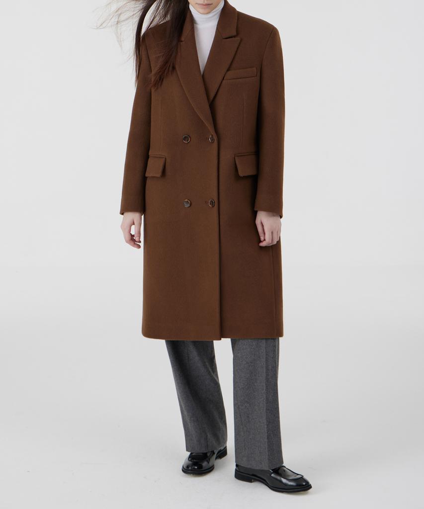 Voyonn Mannish Oversized Boxy Wool Coat Brown
