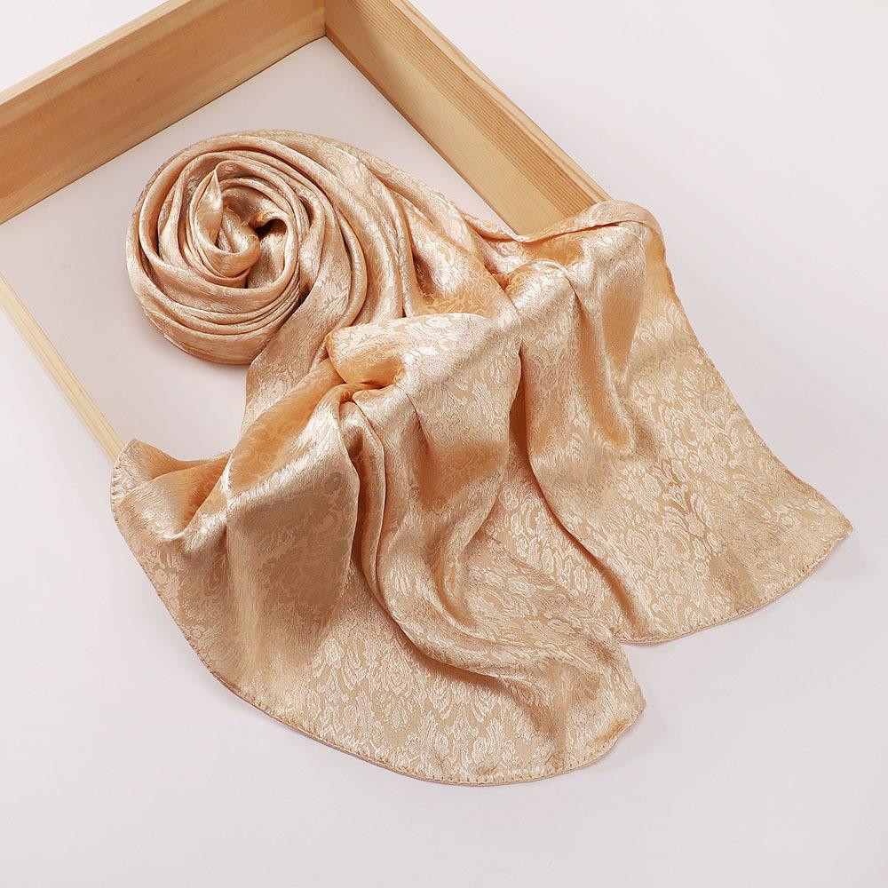 Новый длинный шарф из искусственного шелковистого жаккарда, женская шаль, головной платок MSL402