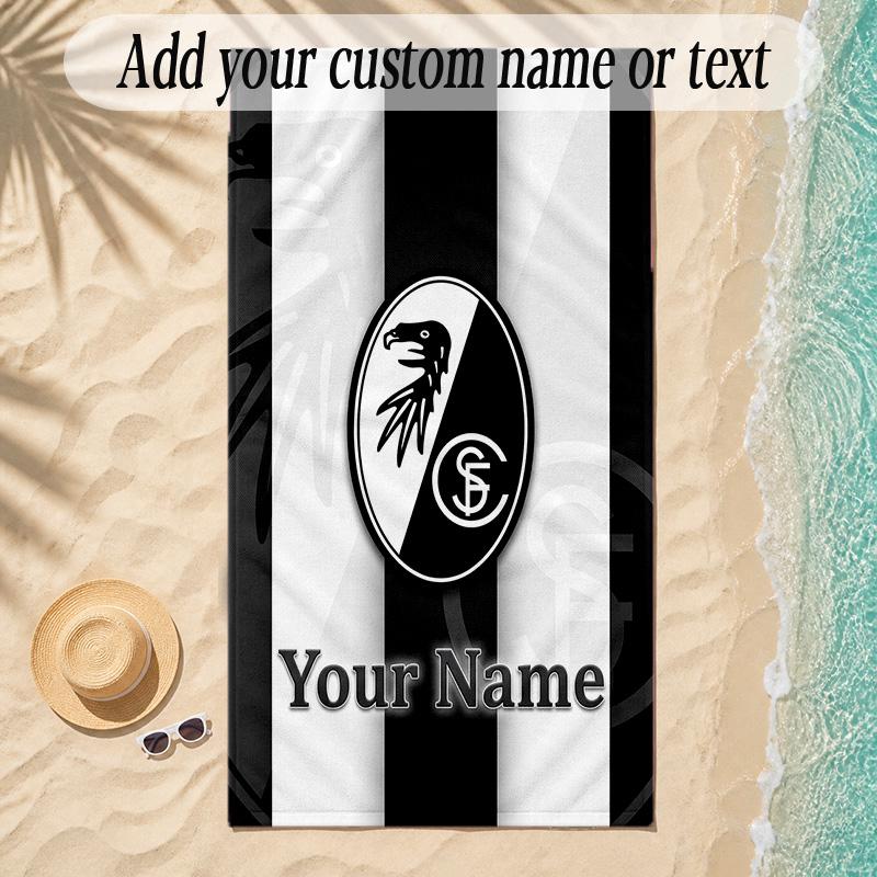 Beach TowelSC Freiburg FC Custom Name Text Personalized Soft Towel for Beach Pool Indoor Home Decor Gift