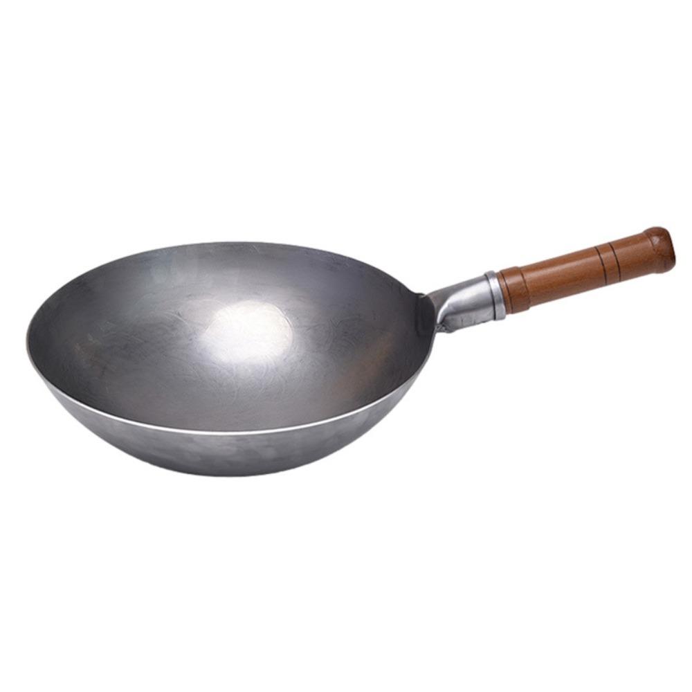 Universal Hand Hammered Iron Wok Round-bottomed Frying Pot Multifunctional Non-stick Pan Home