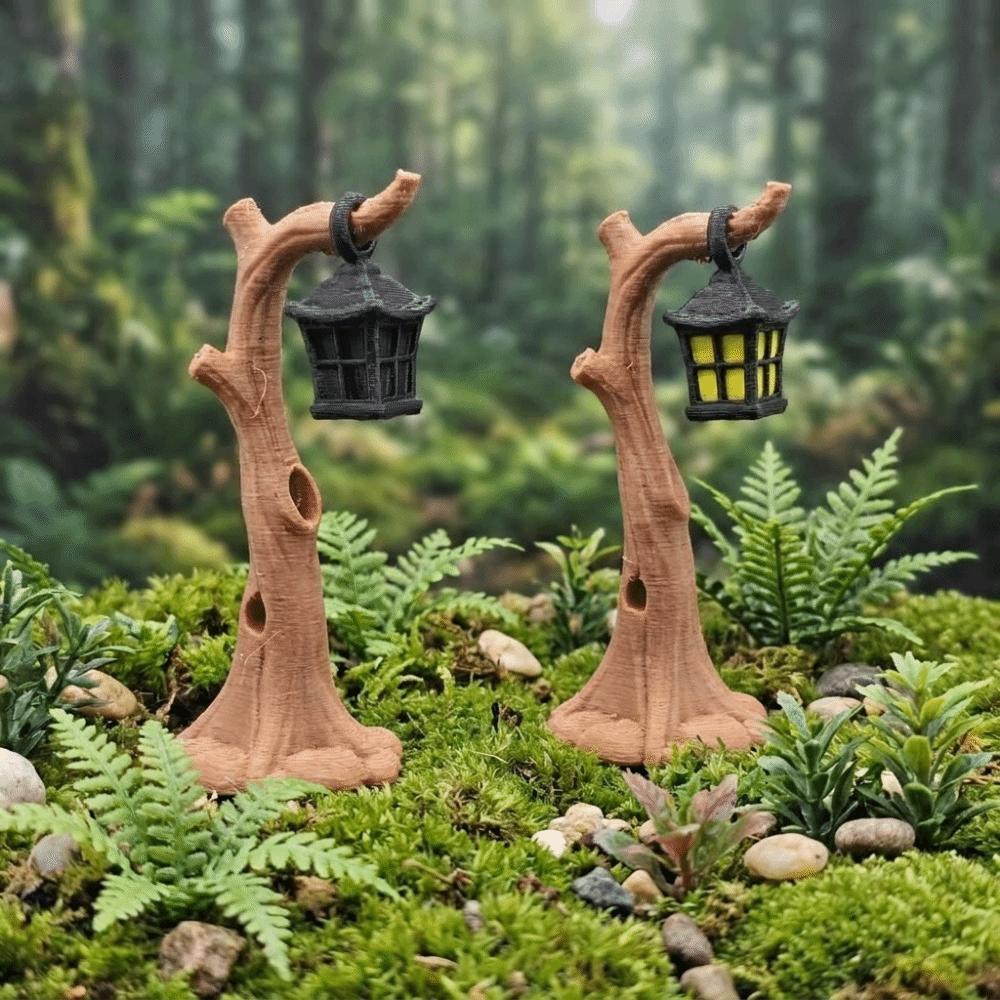 Decorative Micro Landscape Tree Light Ornaments Mini Withered Tree Lantern Tabletop Decor