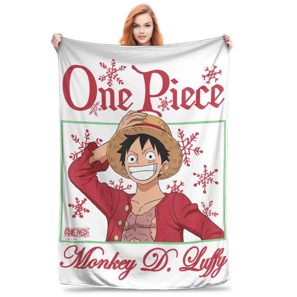 1PC One Pieces Group Photo Burst Character Collage  Winter Blankets for Adults Bedding Home Interior Sofa Knee