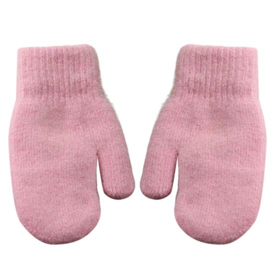 1 пара женских варежек, двухслойные, милые, эластичные, мягкие, утолщенные, холодостойкие, однотонные, осенне-зимние, перчатки для девочек для катания