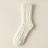 Coral Fleece Socks Solid Color Medium Tube Socks Season Fleece Thickened Warm Furry Home Floor Sleeping Socks