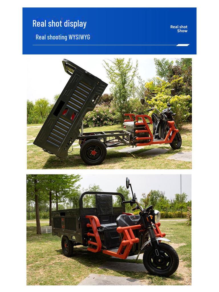 Электрический трехколесный велосипед длиной 1,6 м для грузовых перевозок и сельскохозяйственного использования