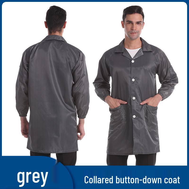 Антистатический сине-белый полосатый лабораторный халат - Пылезащитная защитная рабочая одежда