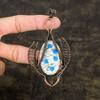 K2 Azurite Handmade Copper Wire Wrap Jewelry Pendant 3.98" y7A86
