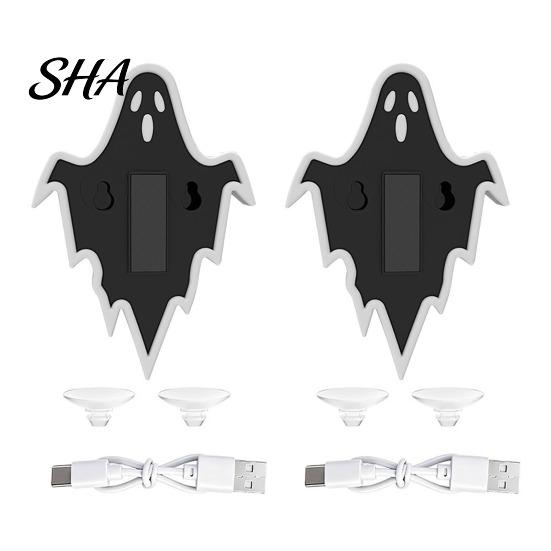 Vibration Sensing Vehicle Lights Solar Ghost Car LED Light, USB Wireless Animated Warning for Windshield And Shape Window Decorations Rear Window,