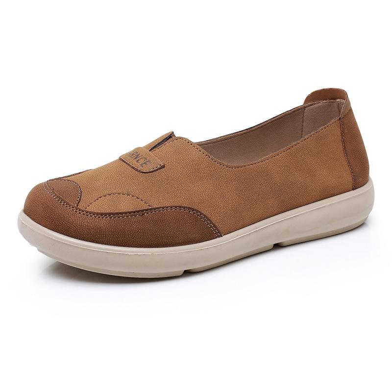 Туфли женские весенние и осенние новые ленивые педальные дышащие и износостойкие одинарные туфли удобные на мягкой подошве женские туфли для мам