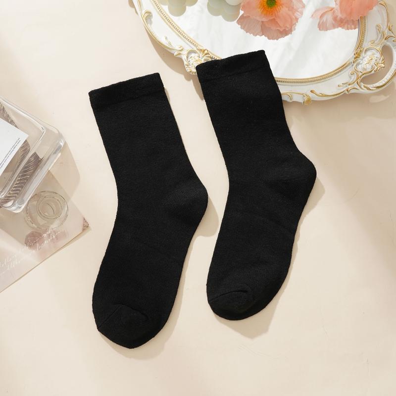 Autumn Winter Soft Comfort Breathable Dress Socks for Women Womens Cotton Crew Socks  Above Ankle Crew Socks for Casual