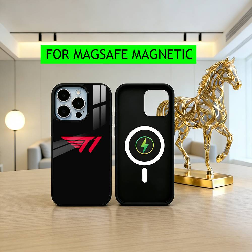 Крутой чехол для телефона с корейским киберспортивным дизайном T1 для iPhone 17, 16, 15, 14, 13, 12, 11 Plus, Pro, магнитный, для беспроводной зарядки Magsafe