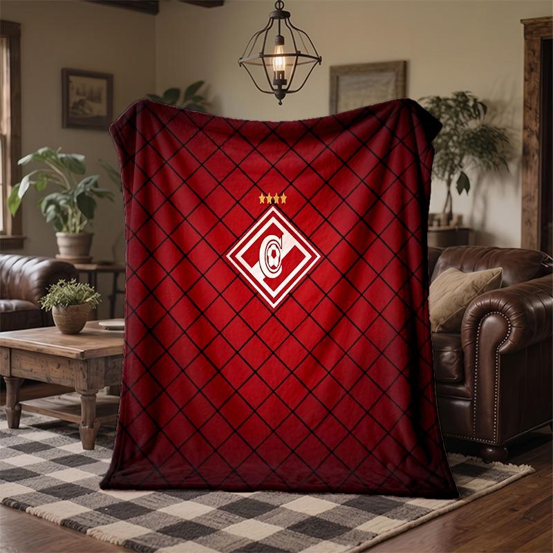 Spartak Moscow Print Flannel Blanket Soft Warm Sofa Bed Throw Blanket For Home Office Bedroom