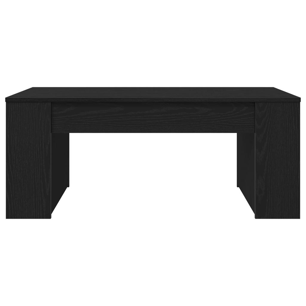 Creative design coffee table, living room table with double open shelves on the sides, sofa side table, black oak 102x55x42 cm