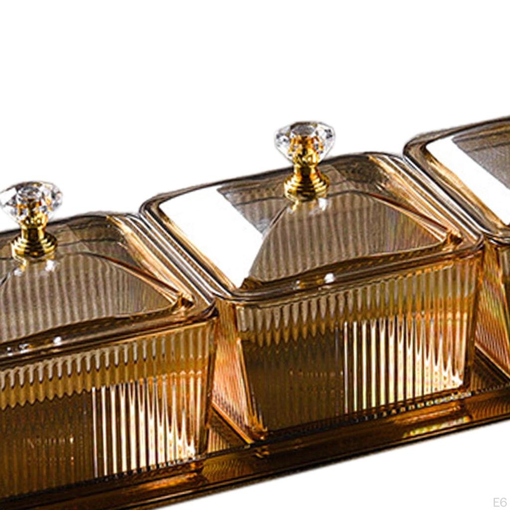 Тарелка для закусок из сухофруктов, разделенные сервировочные блюда Блюдо для конфет и орехов с крышкой для вечеринки