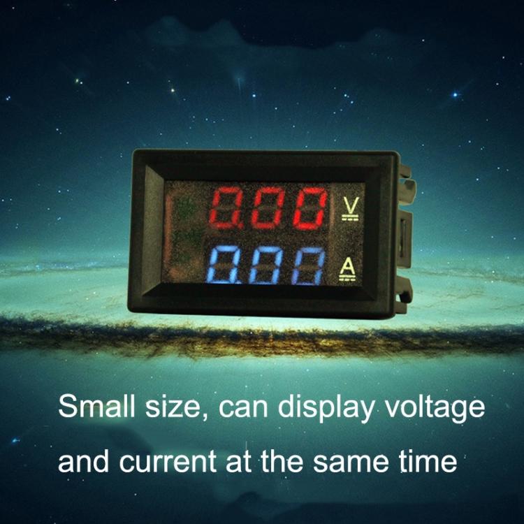 Dual-Display Voltage Current Meter Digital DC Voltage Meter, Specification: 50A (Red Blue)