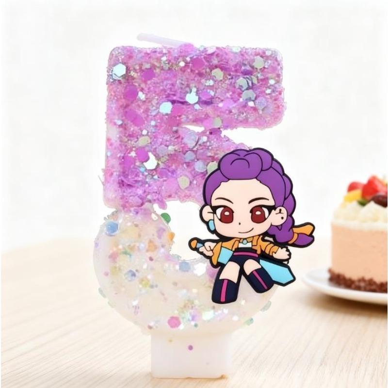 Kpop Devil Hunter Theme Candle 3D Number 5201314 Birthday Cake Decoration Baby Shower Anime Party Supplies
