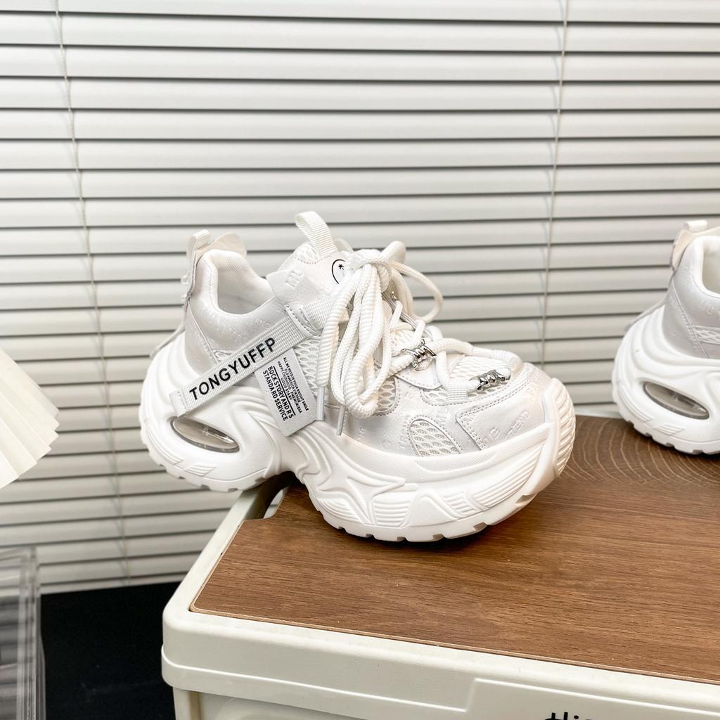 Korean Version of Thick-soled Heightening Dad Shoes for Women 2025 Spring and Summer New Mesh Breathable Small Casual Versatile Sports Shoes