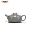 Винтажные чайники Исин из фиолетовой глины 270 мл, ручная работа, квадратный чайник Жуи, глина дуаньни из сырой руды, чайник для заваривания чая, чайный сервиз из цзыша, украшения