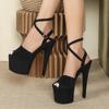 Women 17cm Sexy Suede Nightclub Pole Dance Super High Heels High Model Catwalk LFD-181-Q36