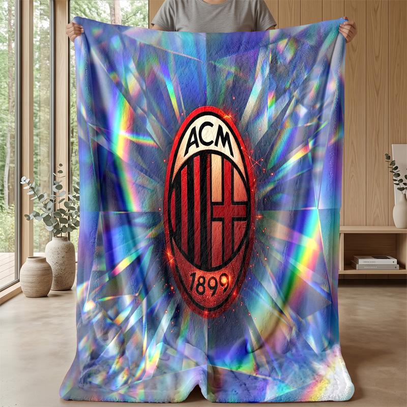 AC Milan Theme blanket Soft Flannel Blanket Plush Throw Blanket Cozy Sofa Bed Blanket for Home Decor