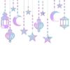 Mubarak Kareem Decor Moon Star Hanging Pendant Ornament Craft Muslim Islamic Party Decoration for Home Door