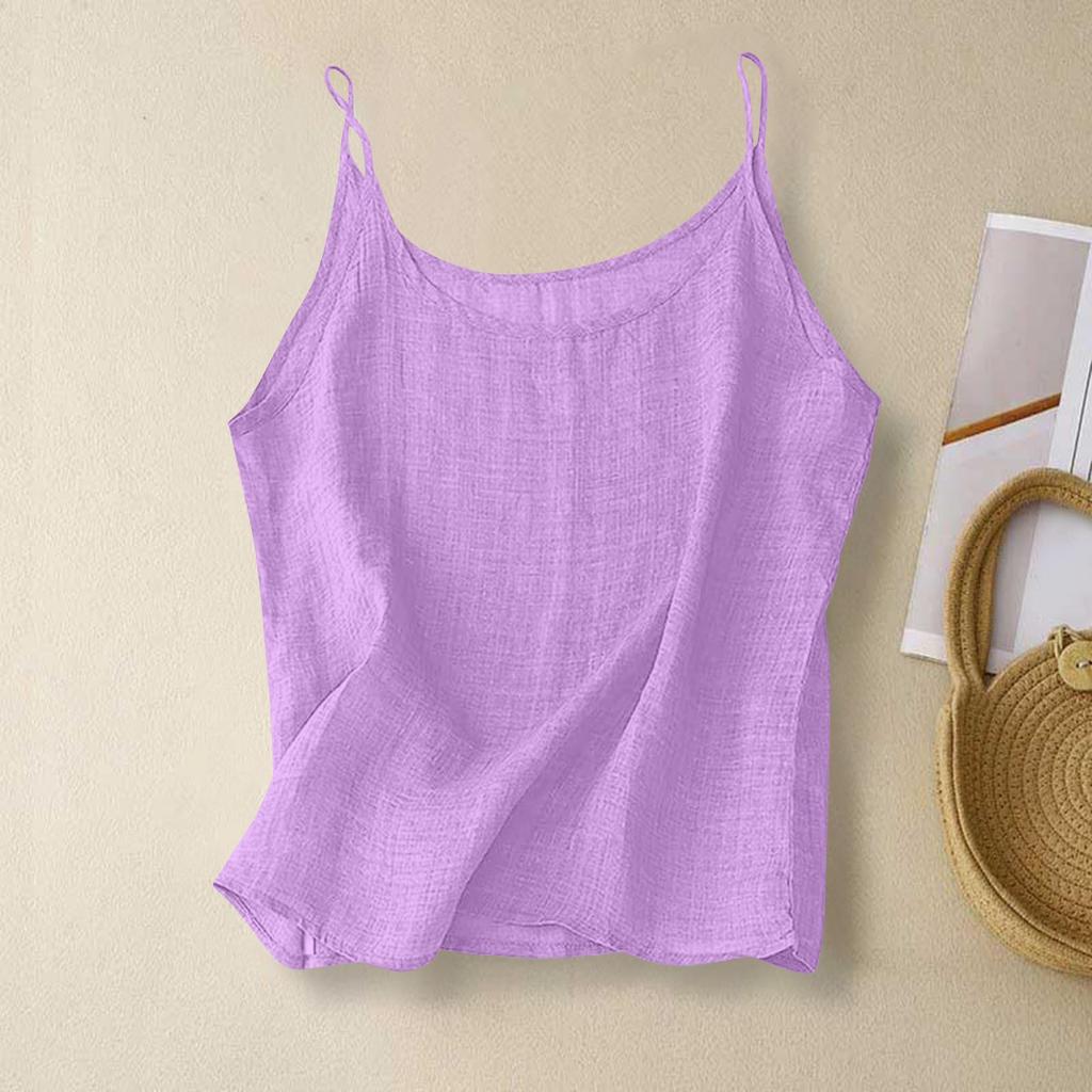 Женский топ-комбинезон без рукавов с основой из хлопка и льна