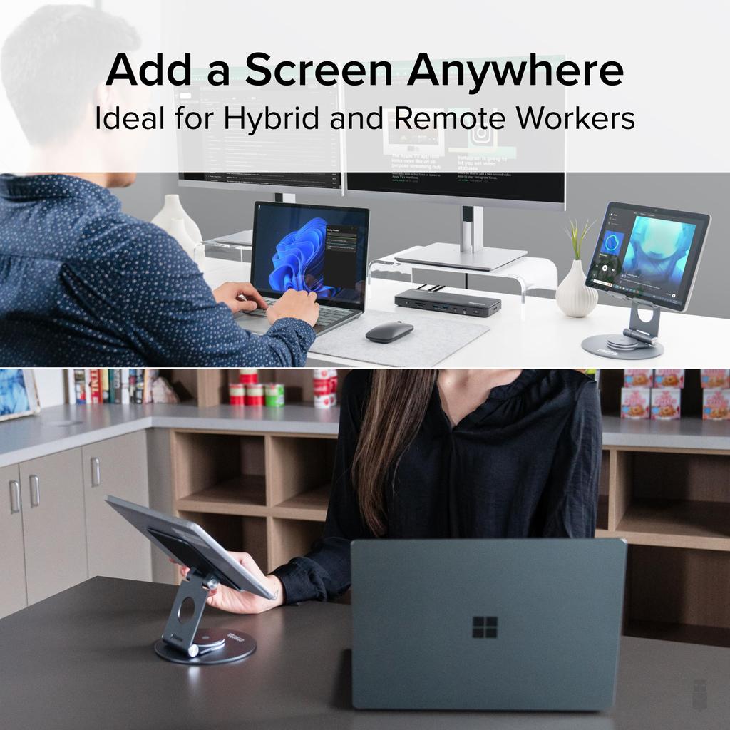 Подставка для планшета с вращающейся платформой, универсальная, совместима со смартфонами и планшетами размером до дюймов. Основание может вращаться на 360 градусов. 12,9