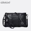 Genuine Leather Women Tassel Shoulder Bags Messenger Bag Rivet Clutch Ladies Crossbody Bags