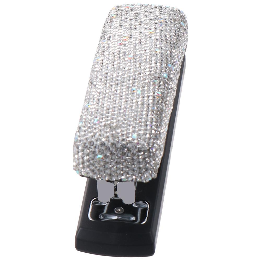 Черный базовый степлер со стразами, блестящий настольный аксессуар, украшение, хрустальный степлер для офиса