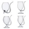 Wine Whiskey Glass Heat Resistant Glass Sucking Juice Milk Cup Tea Wine Cup With Drinking Tube Straw Transparent Vampire-Goblet