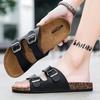 Мужские сандалии Birkenstock с двумя пряжками и открытым носом - Летняя повседневная уличная обувь Шлепанцы