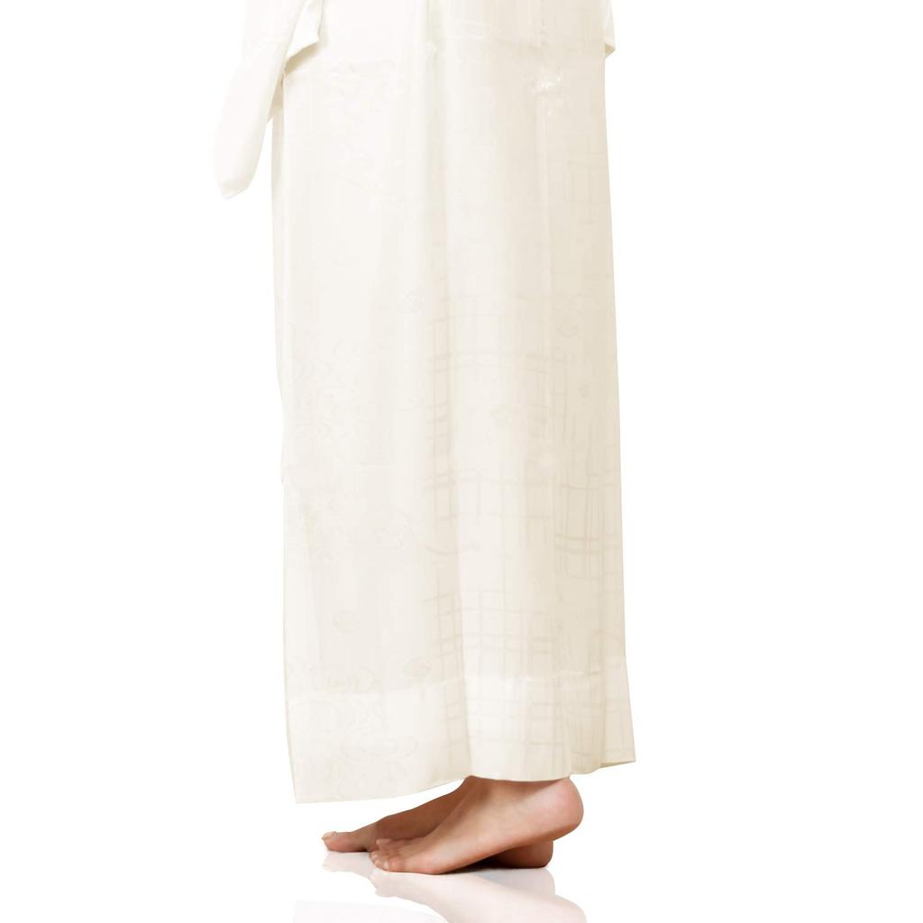 Длинный чистый с землей половина с гербом для женщин белый герб [Kyoetsu] нижнее белье, шелк, герб, воротник, вырез, (L, (нет выреза))