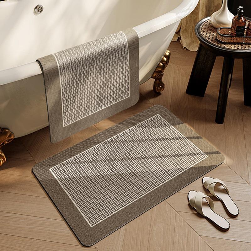 Туалетная дверь Ванная комната Диатомовая грязь Быстросохнущая подкладка для ног Коврик для ванной Ванная комната Коврик для пола в ванной Противоскользящий Сильный водопоглощающий