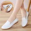 Spring New Large-size Women's Shoes Genuine Leather White Shoes Casual Fashionable Women's Soft Sole Leather Shoes Casual Shoes Flat Sole