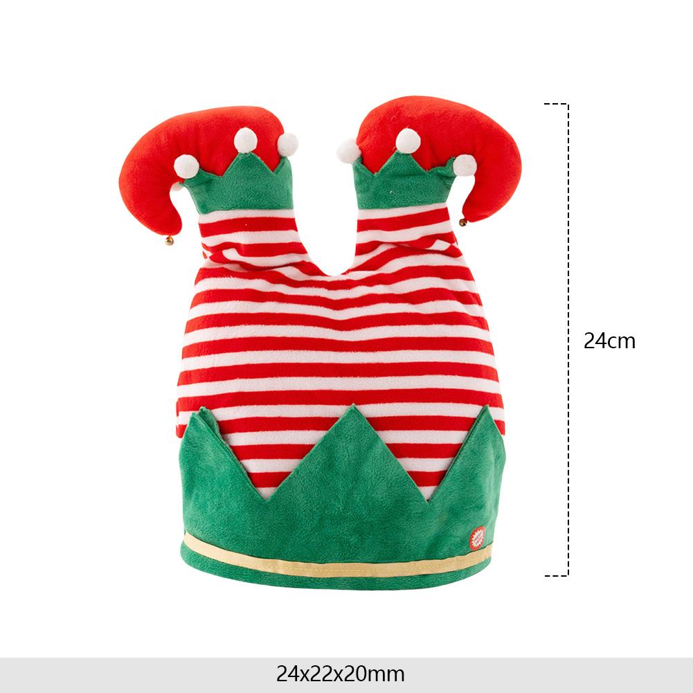 Рождественская шапка, поющая и танцующая, очаровательные штаны Санта-эльфа, шапки для женщин и мужчин, дышащая шапка, карнавальный костюм для вечеринки на открытом воздухе